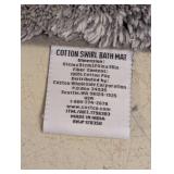 NEW COTTON SWIRL BATH MAT GRAY AND CREAM