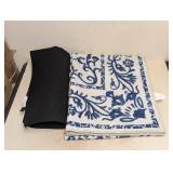 RUGGABLE MACHINE WASHABLE AREA RUG WITH SLIPMAT DELPHINA DELFT BLUE