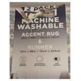 NEW WYATT & ASH MACHINE WASHABLE ACCENT RUG & RUNNER 2PK KINSLEY