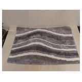 NEW COTTON SWIRL BATH MAT GRAY AND CREAM