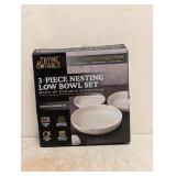 NEW THYME & TABLE 3-PIECE NESTING LOW BOWL SET
