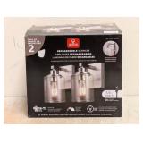 NEW GLOBE RECHARGEABLE SCONCES 2PK SILVER