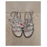 NEW CAT & JACK KIDS ARIA BOW SANDALS SIZE 5 SILVER