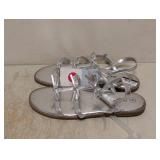 NEW CAT & JACK KIDS ARIA BOW SANDALS SIZE 5 SILVER
