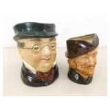 2 Royal Doulton 4' and 3.5' Toby Mugs