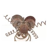 2 Folk Art Heavy Iron 9' Mouse Figures