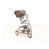 2 Folk Art Heavy Iron 9' Mouse Figures