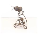 2 Folk Art Heavy Iron 9' Mouse Figures