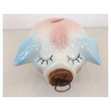 2 RARE 1957 Hull Pottery Corky Pig Banks