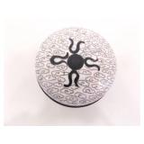 2 Cloisonne Black and White Dragon and Flower Tea Caddy, and Incense Jar