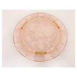 Lot of 3 Pink Depression Glass Cake Plates