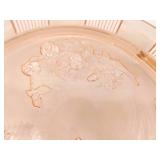Lot of 3 Pink Depression Glass Cake Plates