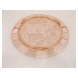 Lot of 3 Pink Depression Glass Cake Plates