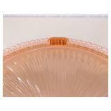 Lot of 3 Pink Depression Glass Cake Plates