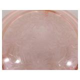 Lot of 3 Pink Depression Glass Cake Plates