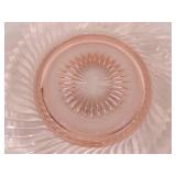 Lot of 3 Pink and 1 Purple Depression Glass Serving Trays