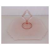 Lot of 4 Pink Depression Glass Serving Caddy's and Candy Bowls