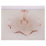 Lot of 4 Pink Depression Glass Serving Caddy's and Candy Bowls