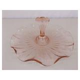 Lot of 4 Pink Depression Glass Serving Caddy's and Candy Bowls