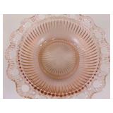 Lot of 4 Pink Depression Glass Serving Caddy's and Candy Bowls