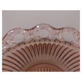 Lot of 4 Pink Depression Glass Serving Caddy's and Candy Bowls