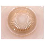 Hand Decorated Pink Depression Glass Console Bowl and Candle Holder