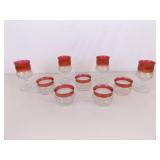Lot of 9 Kings Crown Tumblers and Punch Glasses