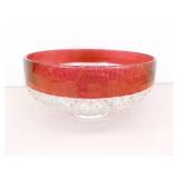 Lot of 4 Indiana Glass Diamond Point Ruby 10' and 5' Bowls
