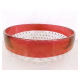 Lot of 4 Indiana Glass Diamond Point Ruby 10' and 5' Bowls