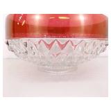 Lot of 4 Indiana Glass Diamond Point Ruby 10' and 5' Bowls