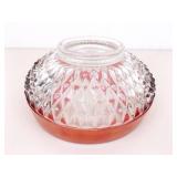 Lot of 4 Indiana Glass Diamond Point Ruby 10' and 5' Bowls