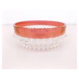 Lot of 4 Indiana Glass Diamond Point Ruby 10' and 5' Bowls