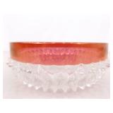 Lot of 4 Indiana Glass Diamond Point Ruby 10' and 5' Bowls