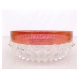 Lot of 4 Indiana Glass Diamond Point Ruby 10' and 5' Bowls