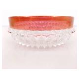 Lot of 4 Indiana Glass Diamond Point Ruby 10' and 5' Bowls