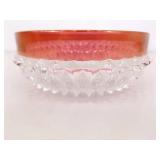 Lot of 4 Indiana Glass Diamond Point Ruby 10' and 5' Bowls