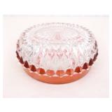 Lot of 4 Indiana Glass Diamond Point Ruby 10' and 5' Bowls