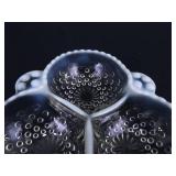 Vintage Anchor Hocking Opalescent Hobnail Covered Dish and Candy Caddy