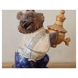 8' Traditional Russian Bear theme Hand-carved Hand-painted Wood Figurine (signed on bottom)