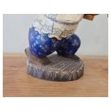 8' Traditional Russian Bear theme Hand-carved Hand-painted Wood Figurine (signed on bottom)