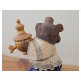 8' Traditional Russian Bear theme Hand-carved Hand-painted Wood Figurine (signed on bottom)