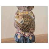 8 1/2' Traditional Russian Traveling Bear theme Hand-carved Hand-painted Wood Figurine