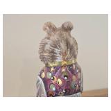 8 1/2' Traditional Russian Traveling Bear theme Hand-carved Hand-painted Wood Figurine