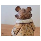 9' Traditional Russian Grizzley Santa Bear theme Hand-carved Hand-painted Wood Figurine (signed on bottom)