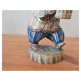 Vintage 13 1/2' Traditional Russian Traveling Bear with Pail of Food theme Hand-carved Hand-painted Wood Figurine
