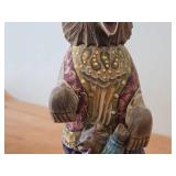 Vintage 13 1/2' Traditional Russian Traveling Bear with Cub theme Hand-carved Hand-painted Wood Figurine