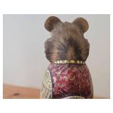 Vintage 13 1/2' Traditional Russian Traveling Bear with Cub theme Hand-carved Hand-painted Wood Figurine