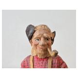 Vintage 15 3/4' Fisherman theme Hand-carved Wooden Figurine by Henning Engelsen (Norway)