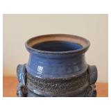 Vintage 1977 Hamilton Clay Pottery Vase with Handles (Signed)