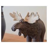 Vintage Moose theme Clay Pottery Figurine (Signed) by Hamilton (1981)